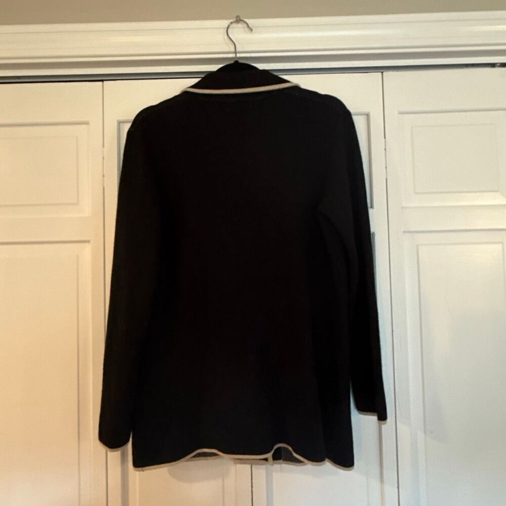 Max Studio London black and white collared sweater jacket small - Picture 6 of 9